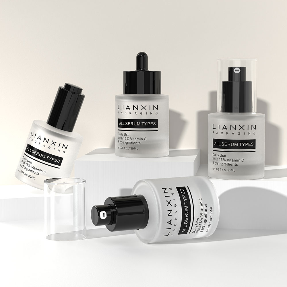 frosted serum bottle