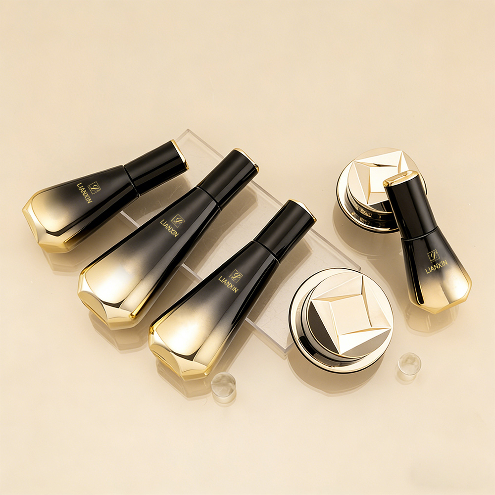black gradient cosmtic bottles