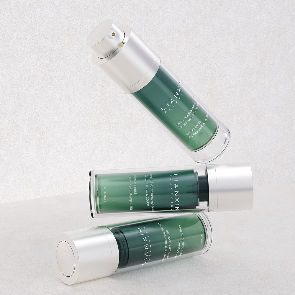 30ml green lotion airless pump bottle