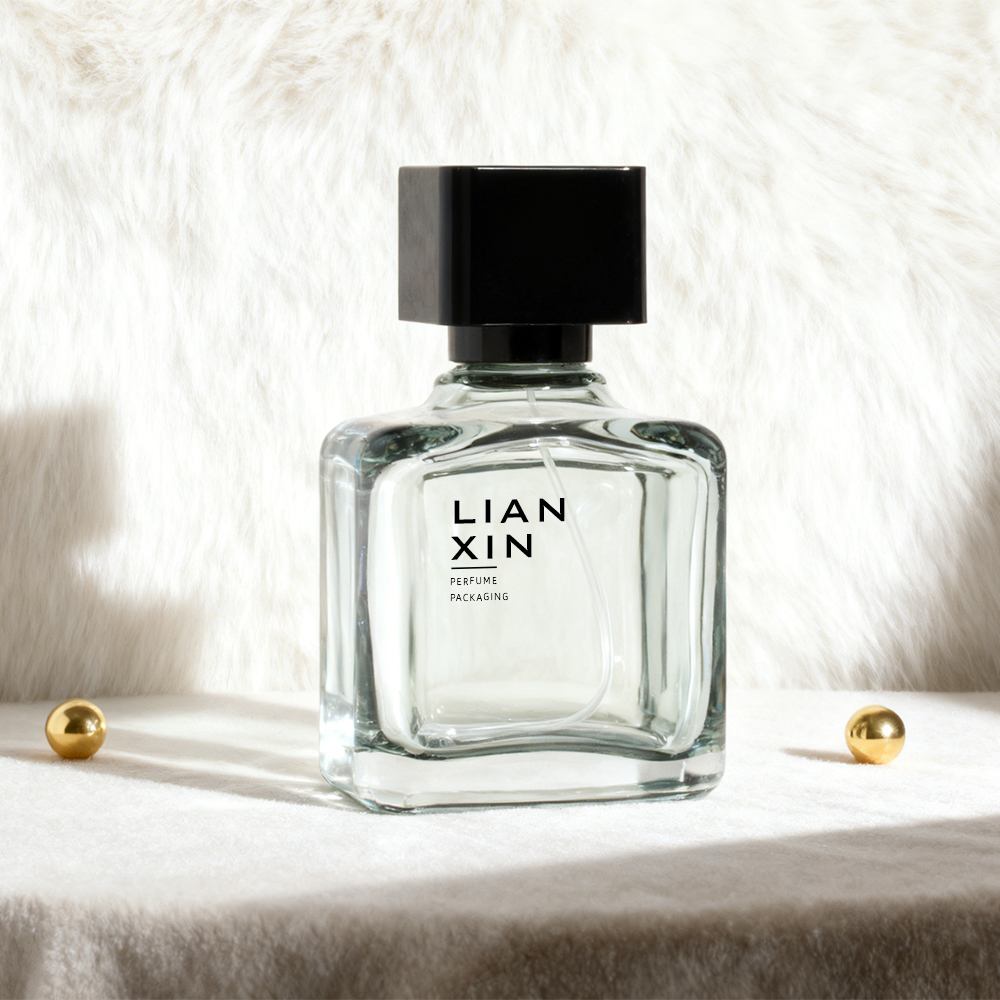 100ml square perfume bottle with T-shape cap