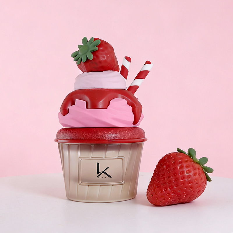 red dessert glass perfume bottle