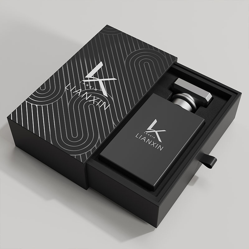 rectangle black 30ml empty perfume bottle with box