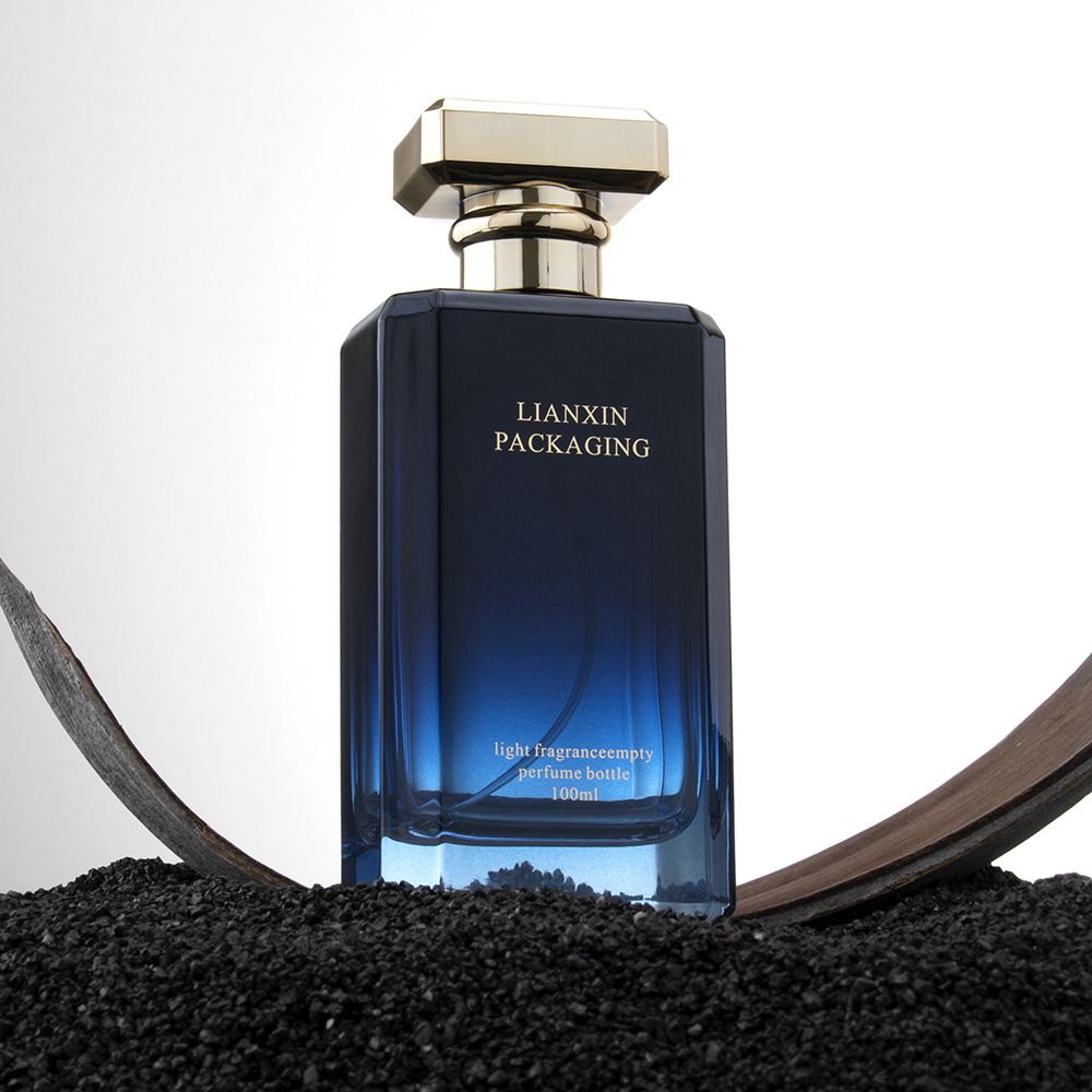 100ml rectangle perfume bottles with gold cap