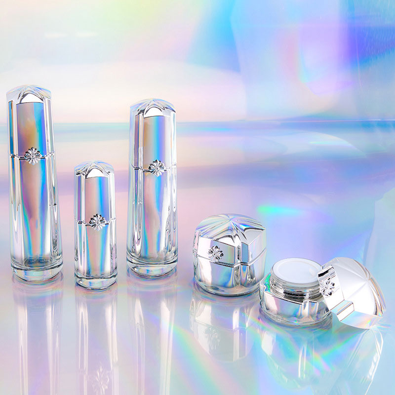 Iridescence cosmetic bottles