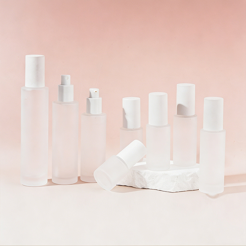 frosted cosmetic bottles
