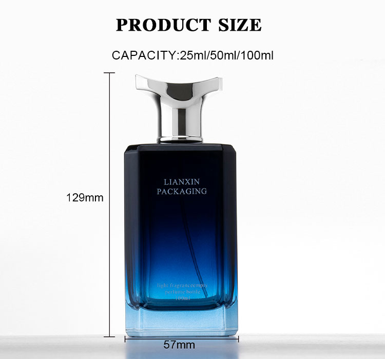 30ml 50ml 100ml rectangle perfume bottles size