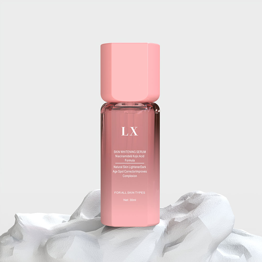 Pink Luxury 30ml Unique Glass Lotion Bottle with Pump