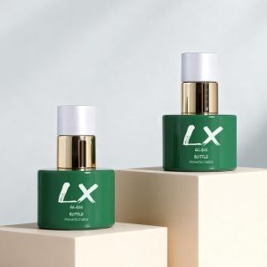 18ml dark green cylindrical nail polish bottle