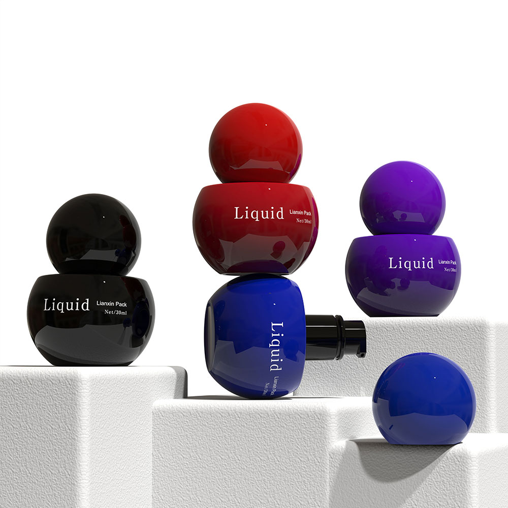 empty cute round lotion pump bottle