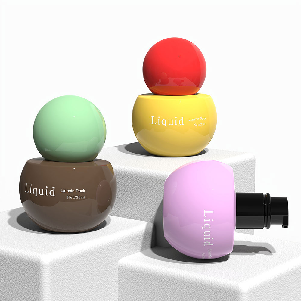 colorful cute round lotion pump bottle