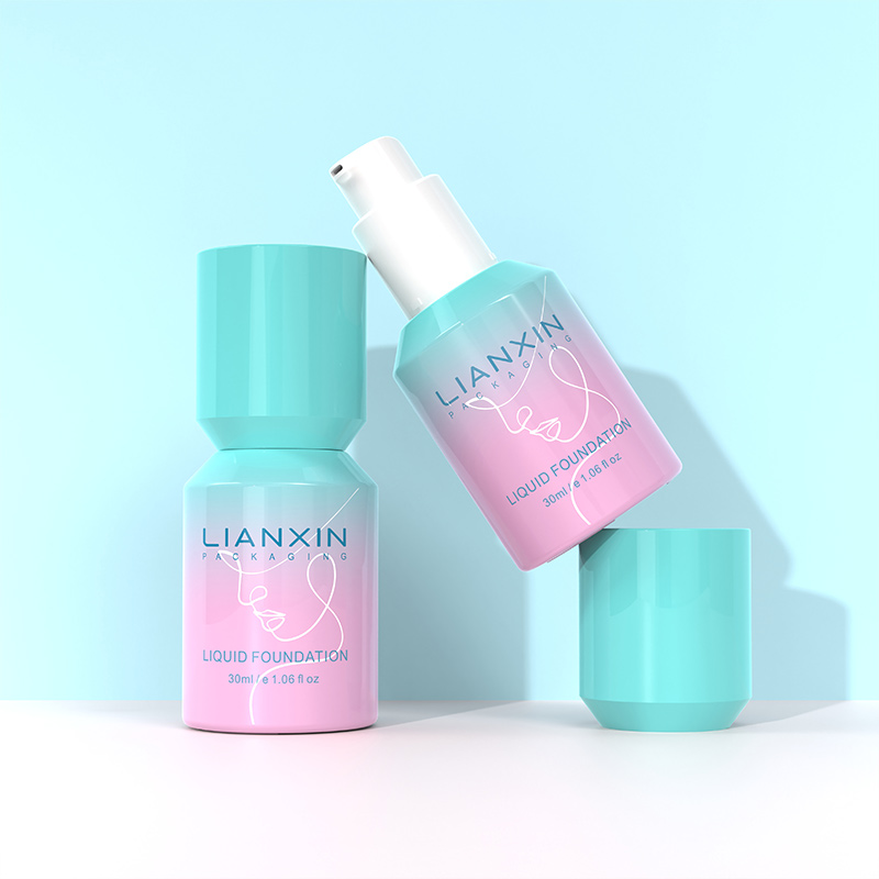 gradient luxury special-shaped vitamin C lotion pump bottle