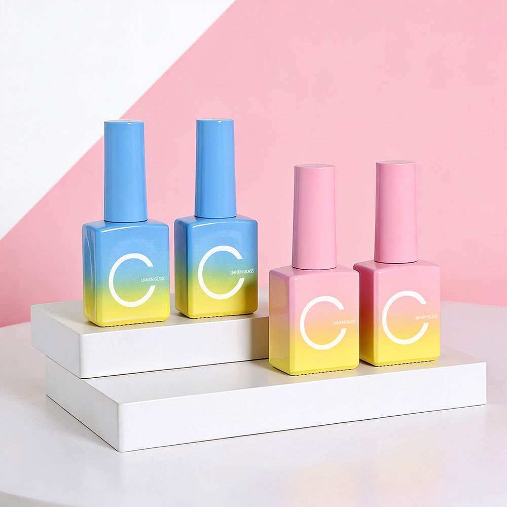 10ml glass gradient glass nail polish bottle with brush