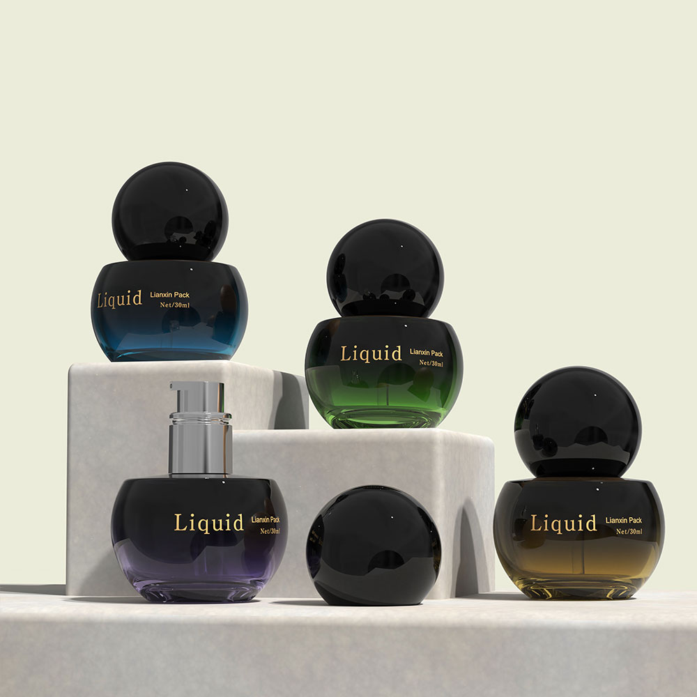 black cute round lotion pump bottle