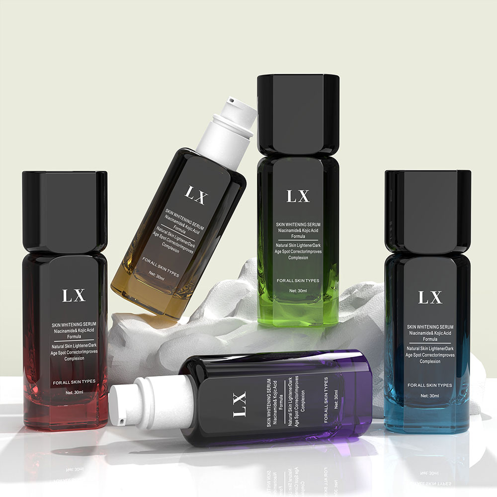 Black Luxury 30ml Unique Glass Lotion Bottle with Pump