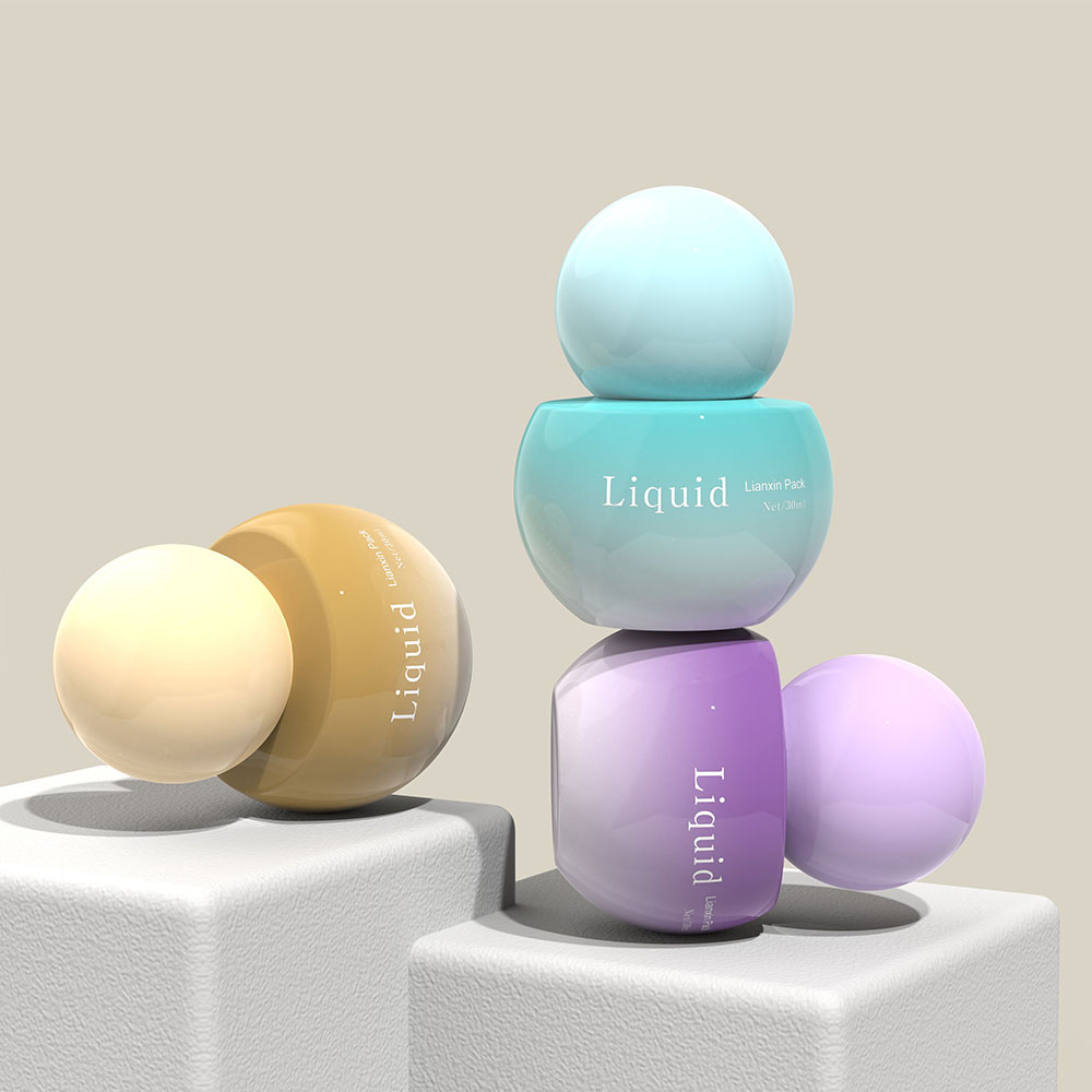 blue cute round lotion pump bottle