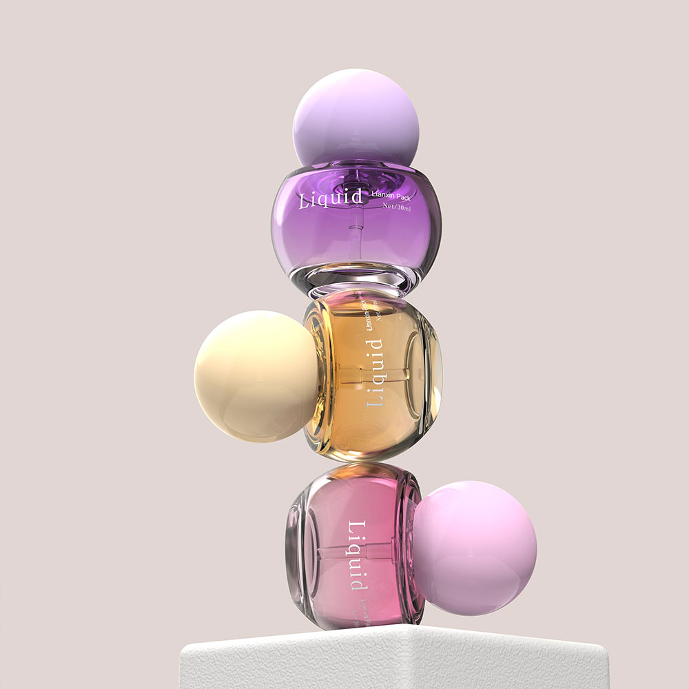 purple cute round lotion pump bottle