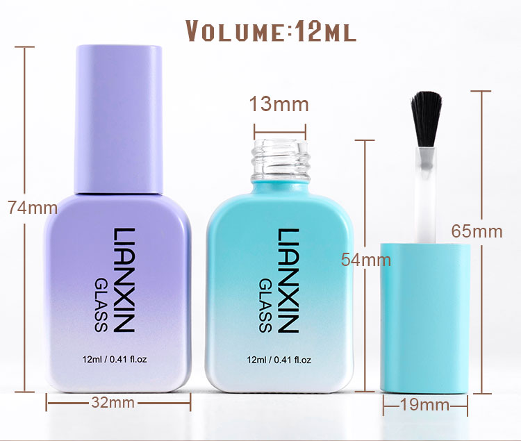 12ml square gradient nail polish empty bottle size