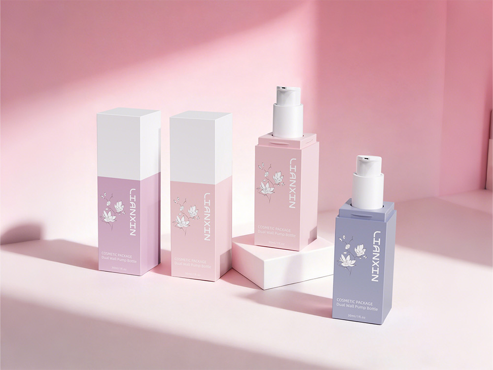 PETG pink cosmetic packaging