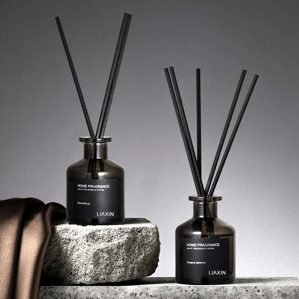 luxury black glass reed diffuser bottles