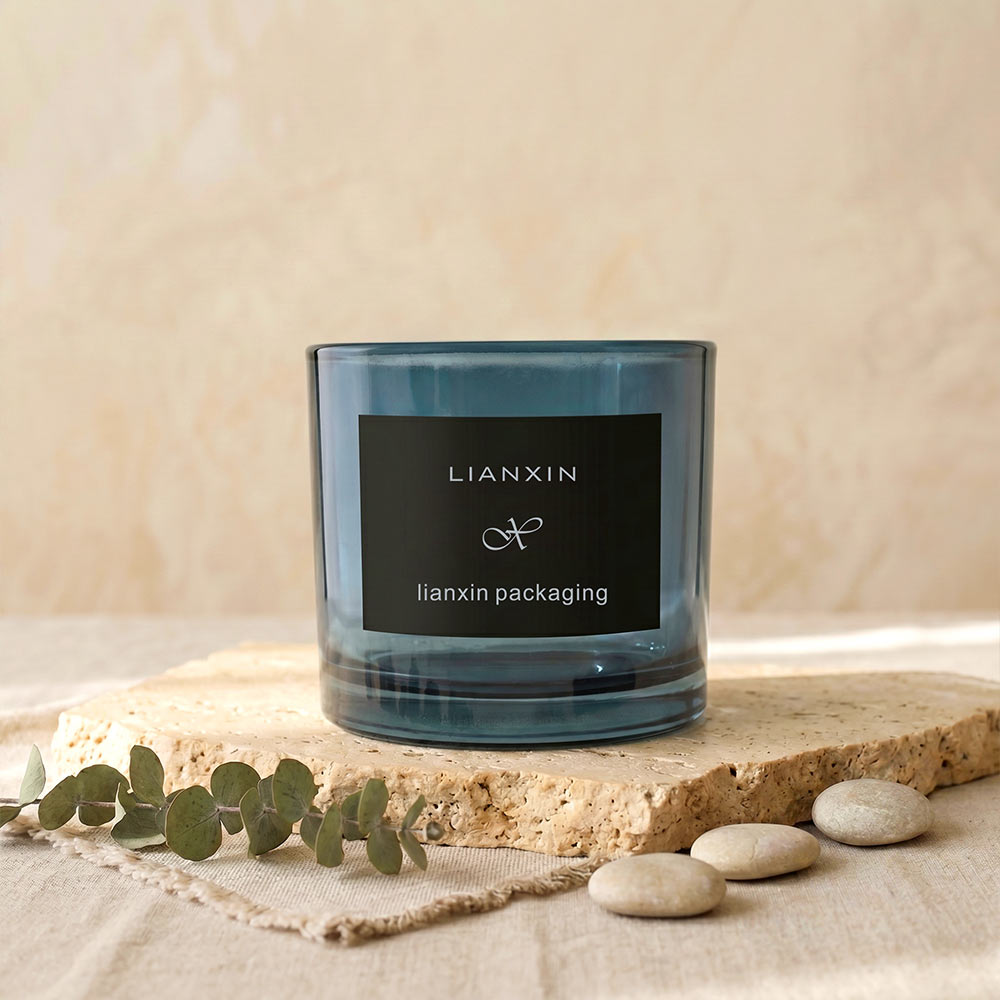 275ml blue glass candle jar wholesale