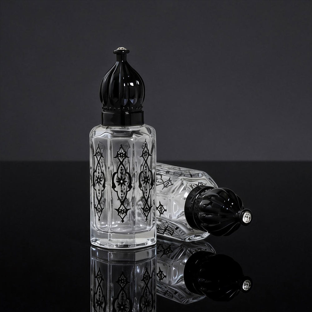 empty 12ml refillable attar bottles with metal roller ball