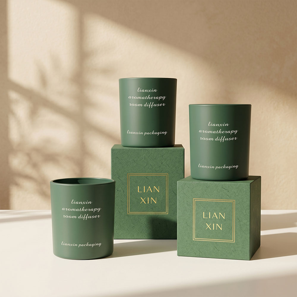 220ml Matte Green Matte Candle Jars with Gift Box