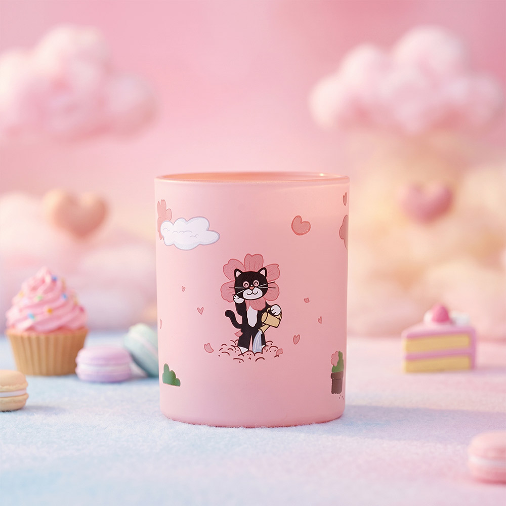 pink cute 140ml cat themed candle vessels