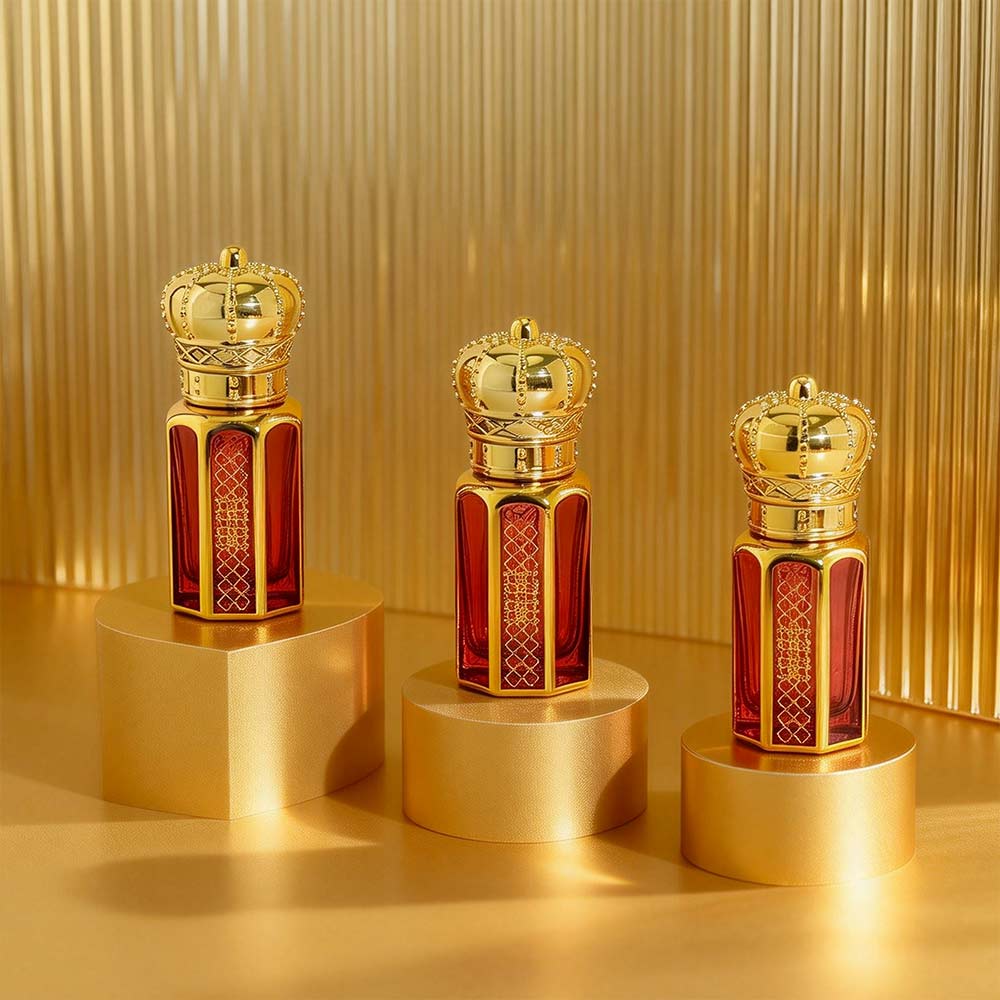 Luxury 6ml Crown Glass Roller Bottle for Essential Oil