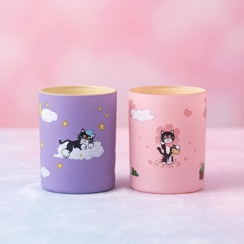 cute 140ml cat illustration candle jars
