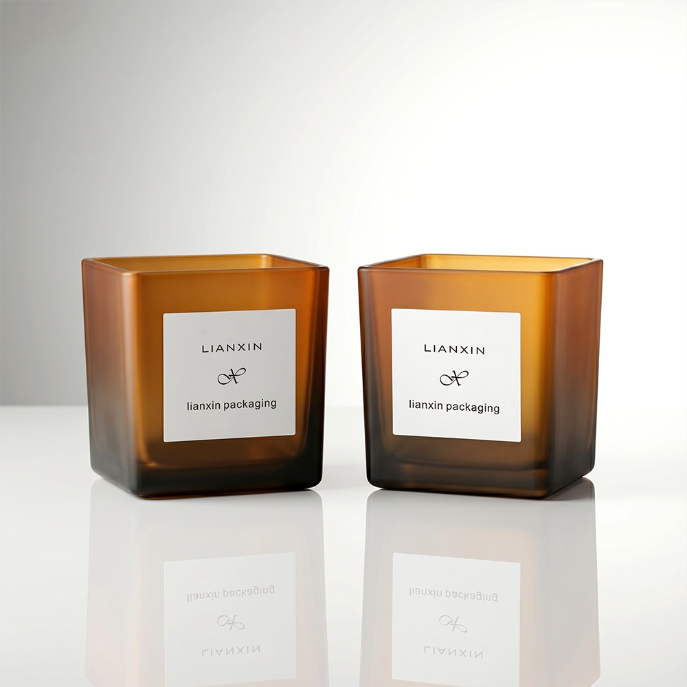 custom 120ml square frosted candle jars