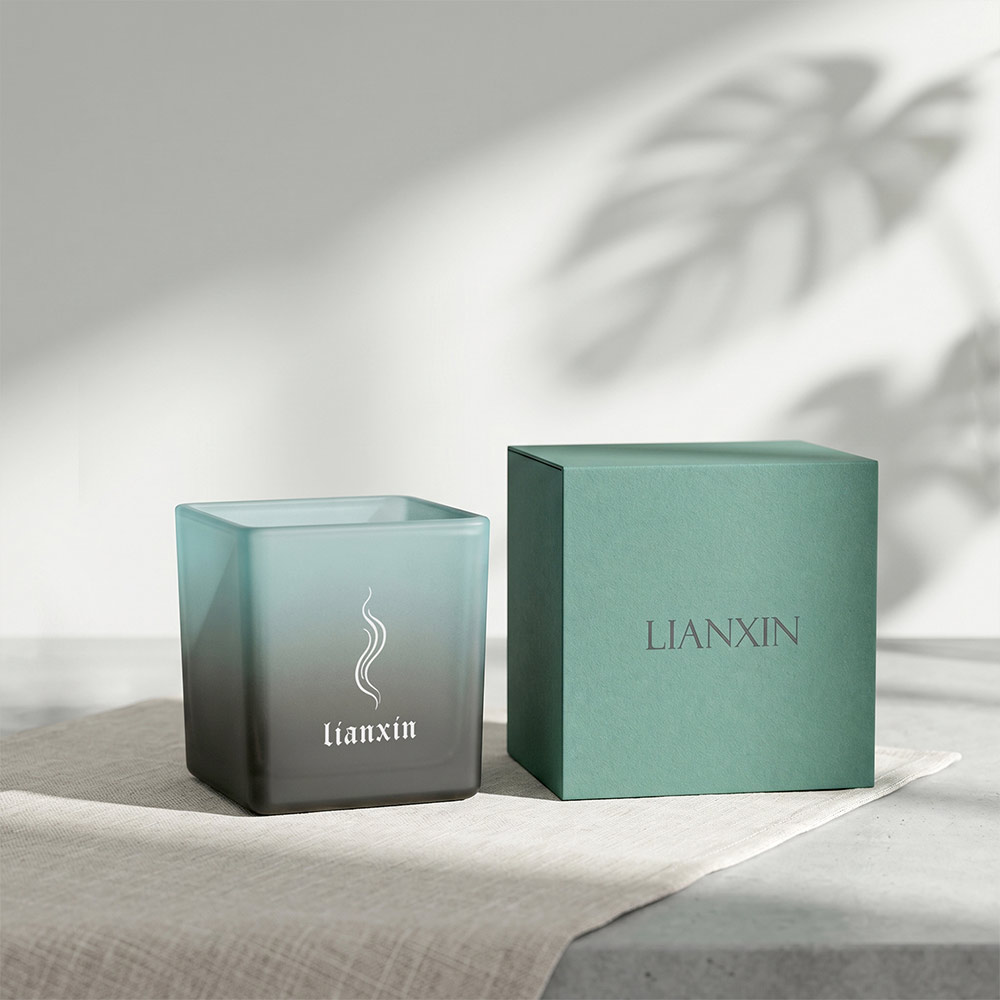 120ml Frosted Square Candle Jar with Box