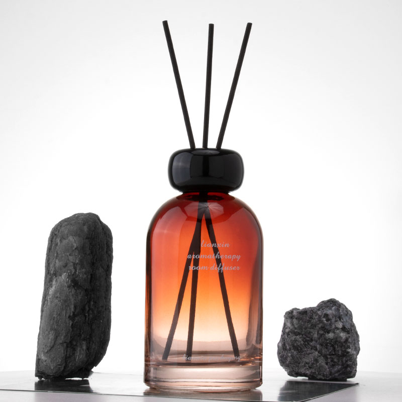 luxury gradient amber glass reed diffuser bottle