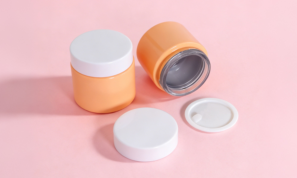 orange cosmetic jars