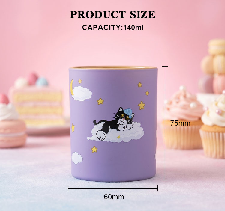 cute 140ml cat candle jars size