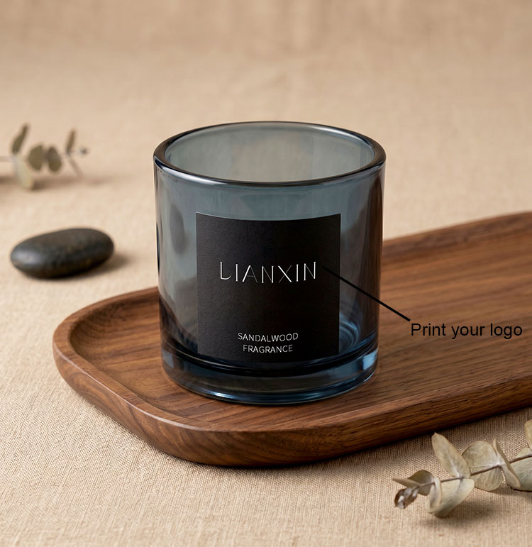 275ml blue glass candle jars custom