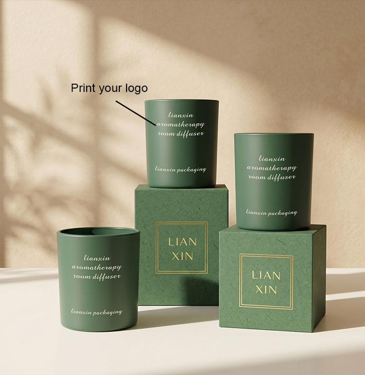 220ml matte green candle jar custom logo