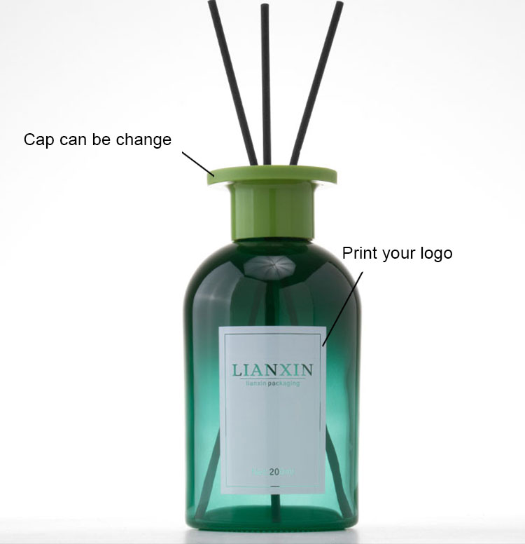 200ml green glass diffuser bottle custom