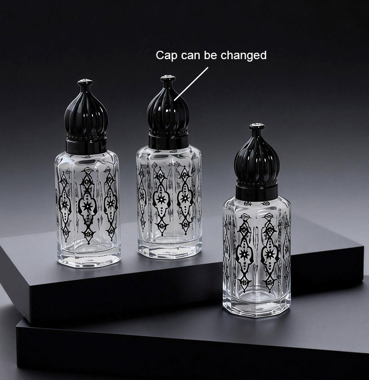 12ml refillable attar bottles with metal roller ball caps