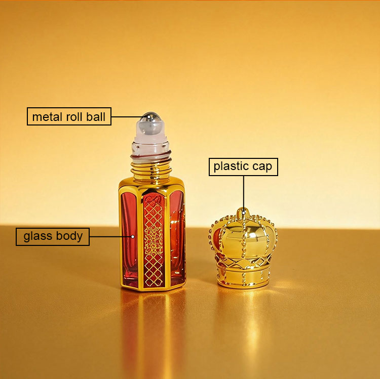 6ml crown glass roller bottle