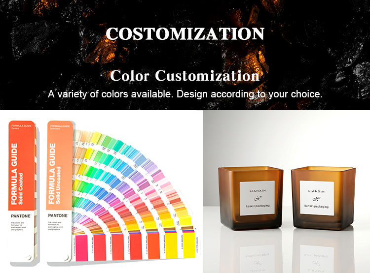 120ml Amber Frosted Square Glass Candle Jars Custom Color