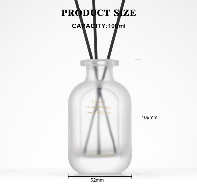 100ml oval glass diffuser bottles size