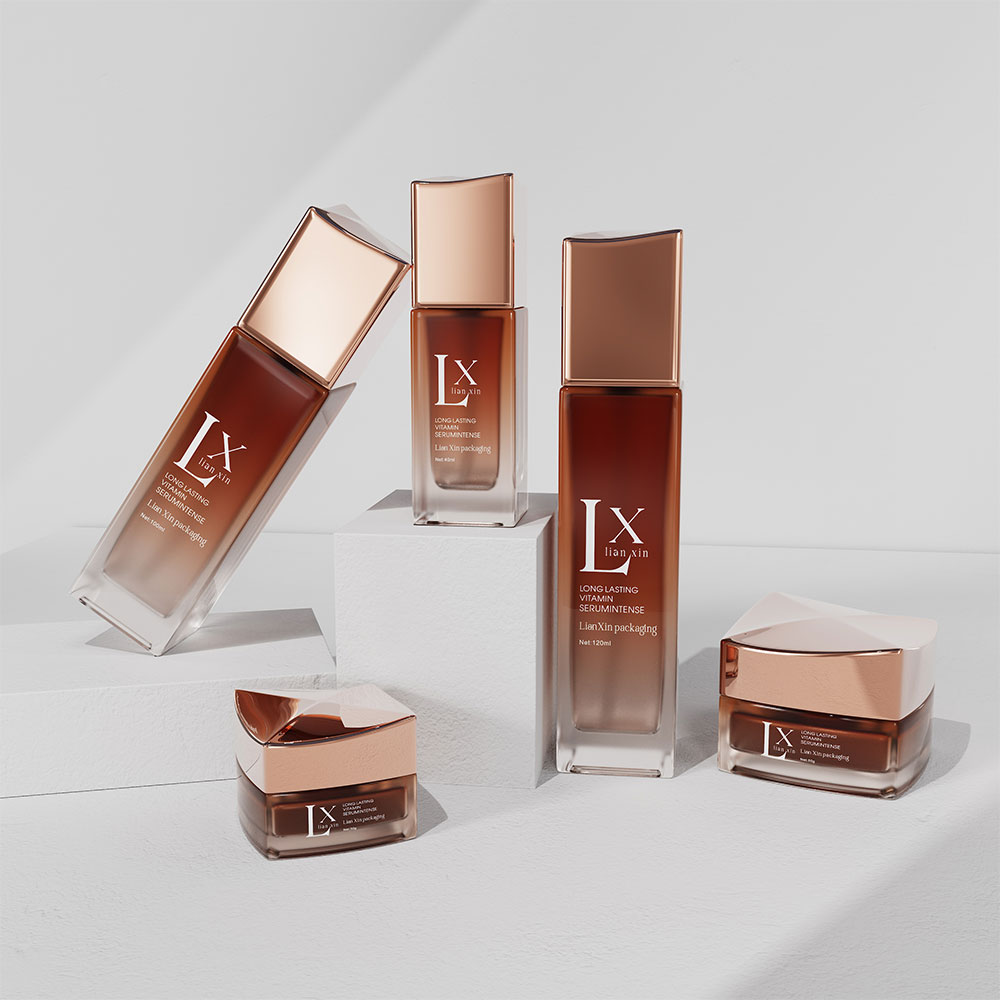 brown gradient glass serum bottle 40ml for luxury skincare branding