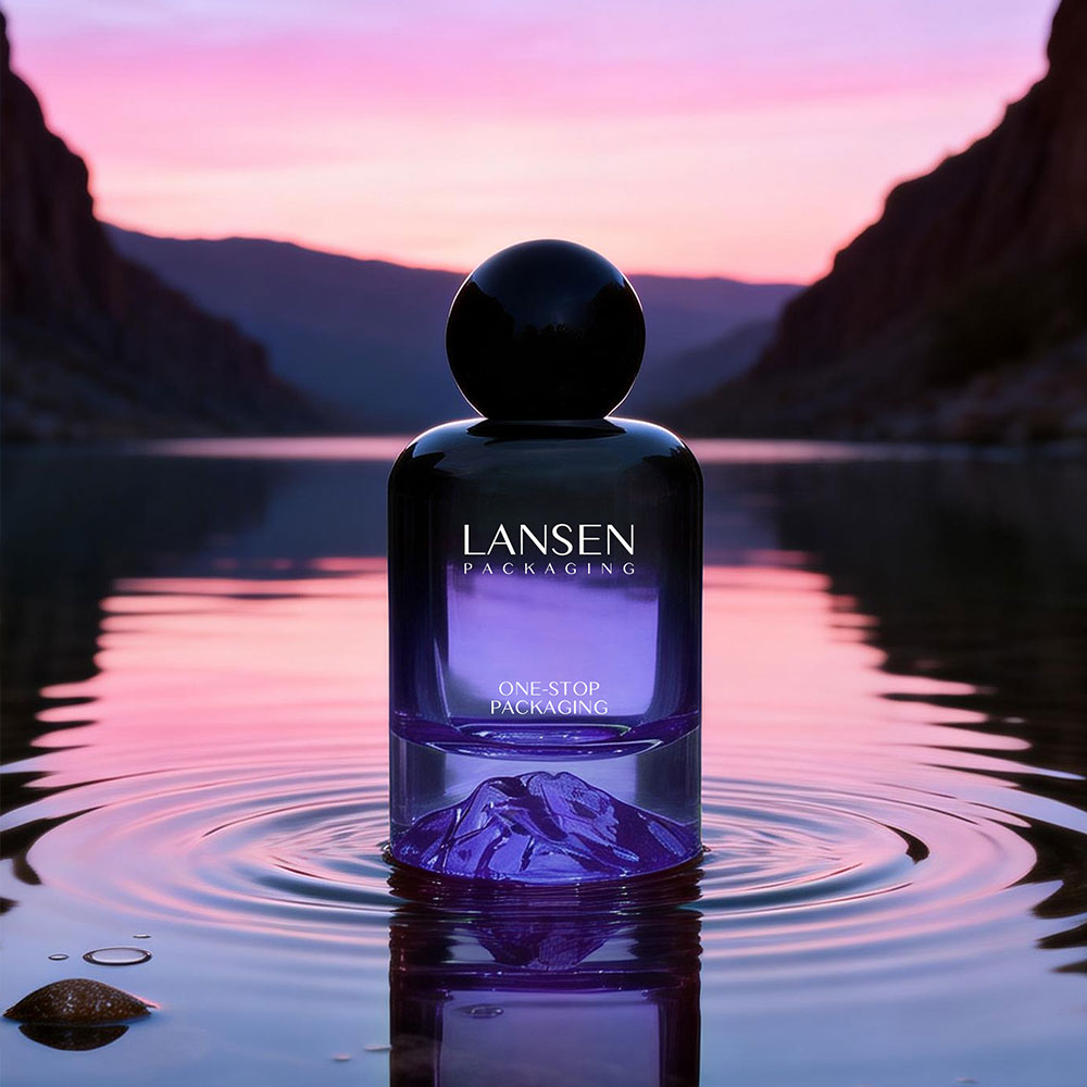Purple Volcanic Base Glass Perfume Bottle