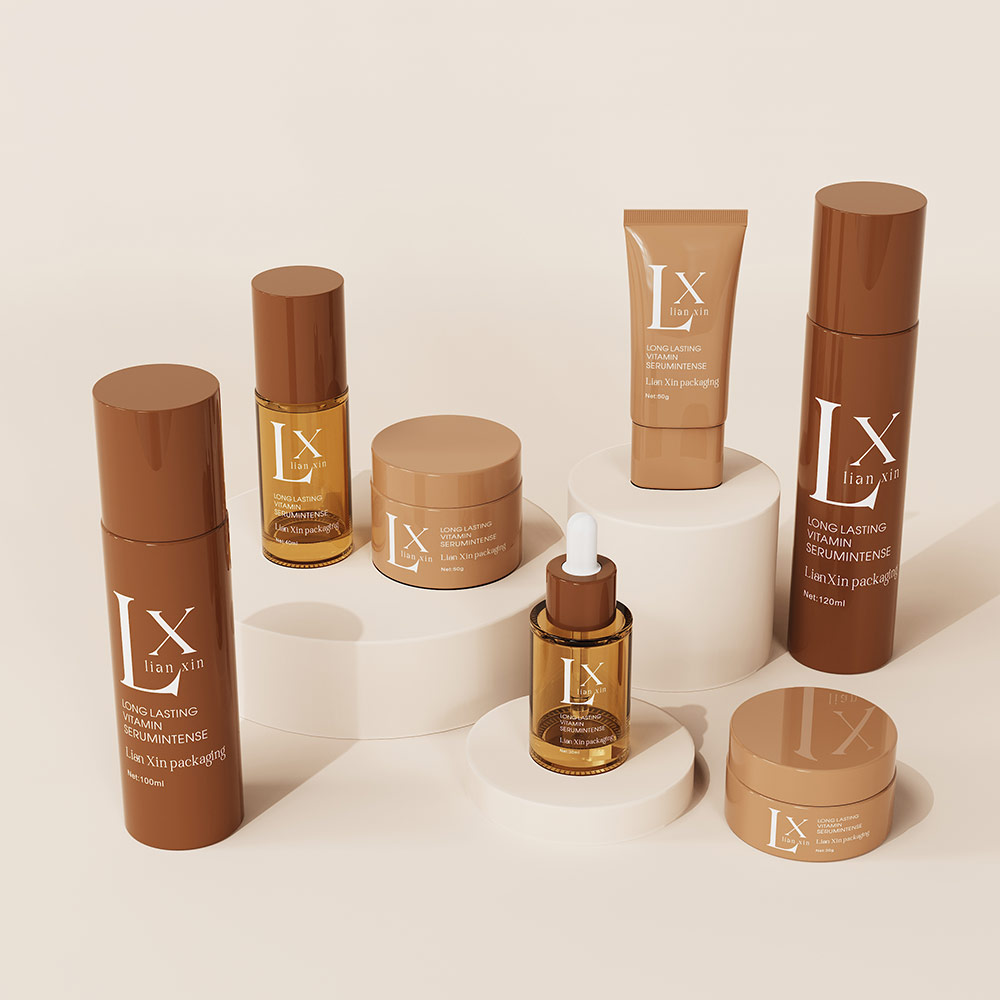 brown skincare packaging set