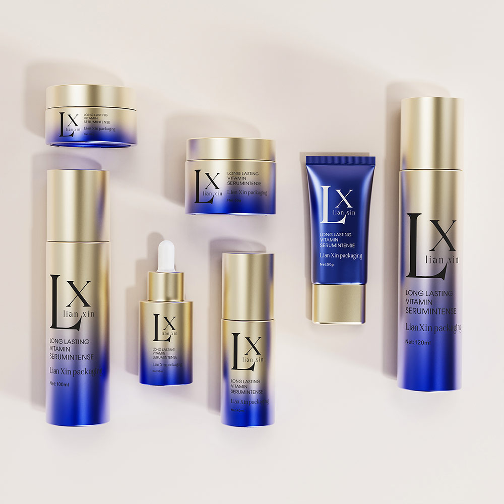 metal gradient skincare packaging set