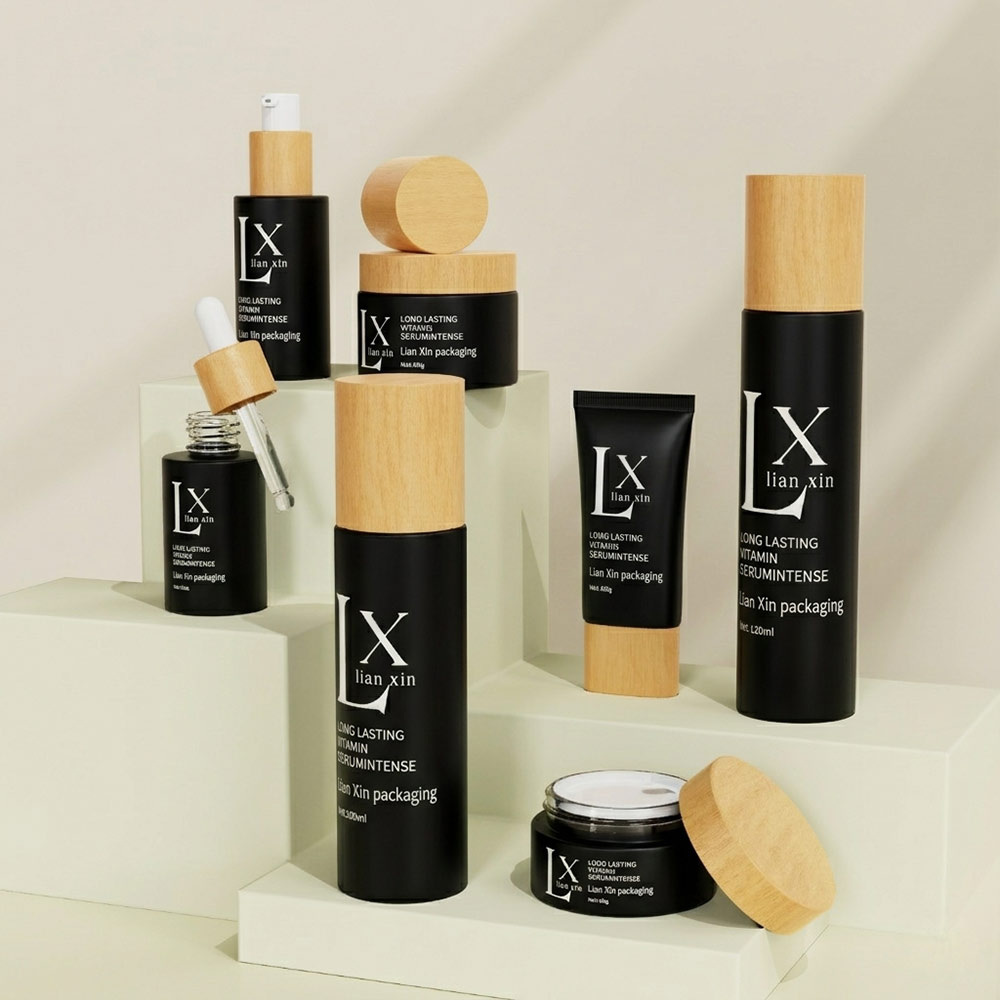 black bamboo coametic bottle set