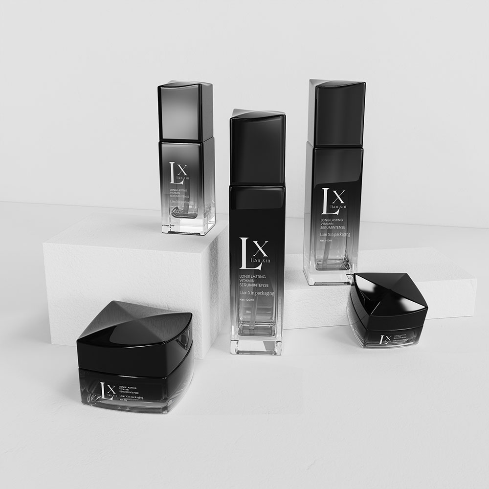 black gradient glass serum bottle 40ml for luxury skincare branding