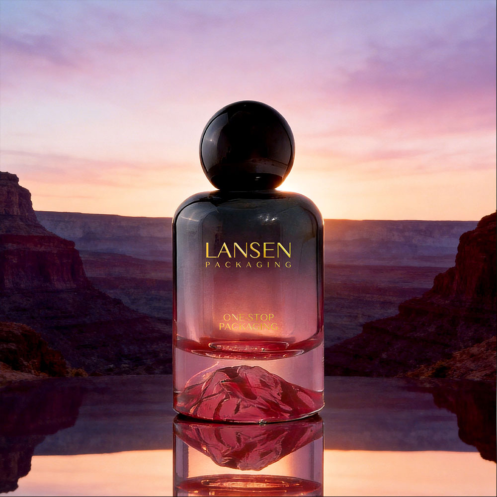 Red Volcanic Base Glass Perfume Bottle