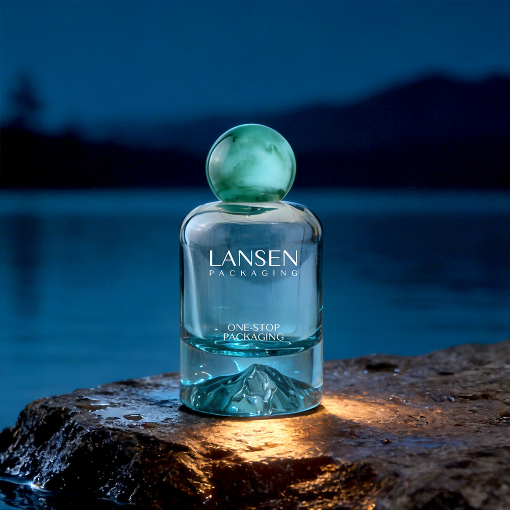 Blue Volcanic Base Glass Perfume Bottle