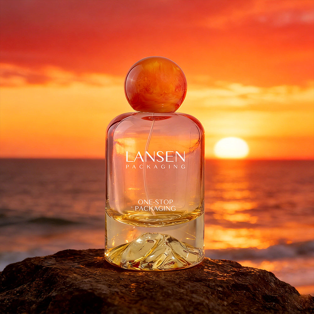 Yellow Volcanic Base Glass Perfume Bottle